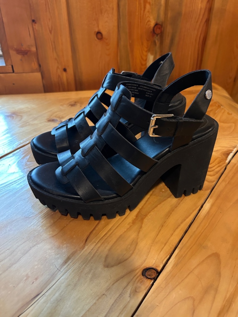 Madden NYC Strappy Black Platform Heel - 8